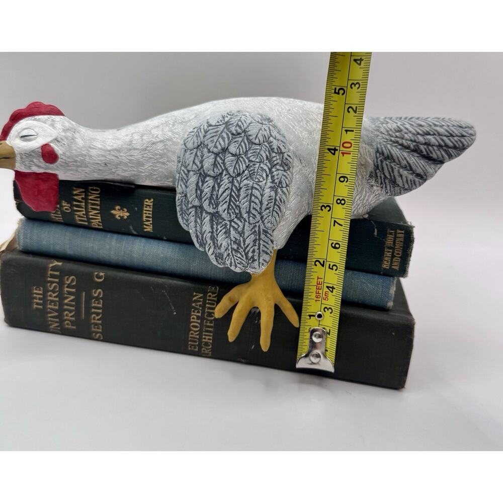 Farmhouse Sleep Napping Chicken Shelf Decor Rustic Country Hen Sculpture - Picture 6 of 11